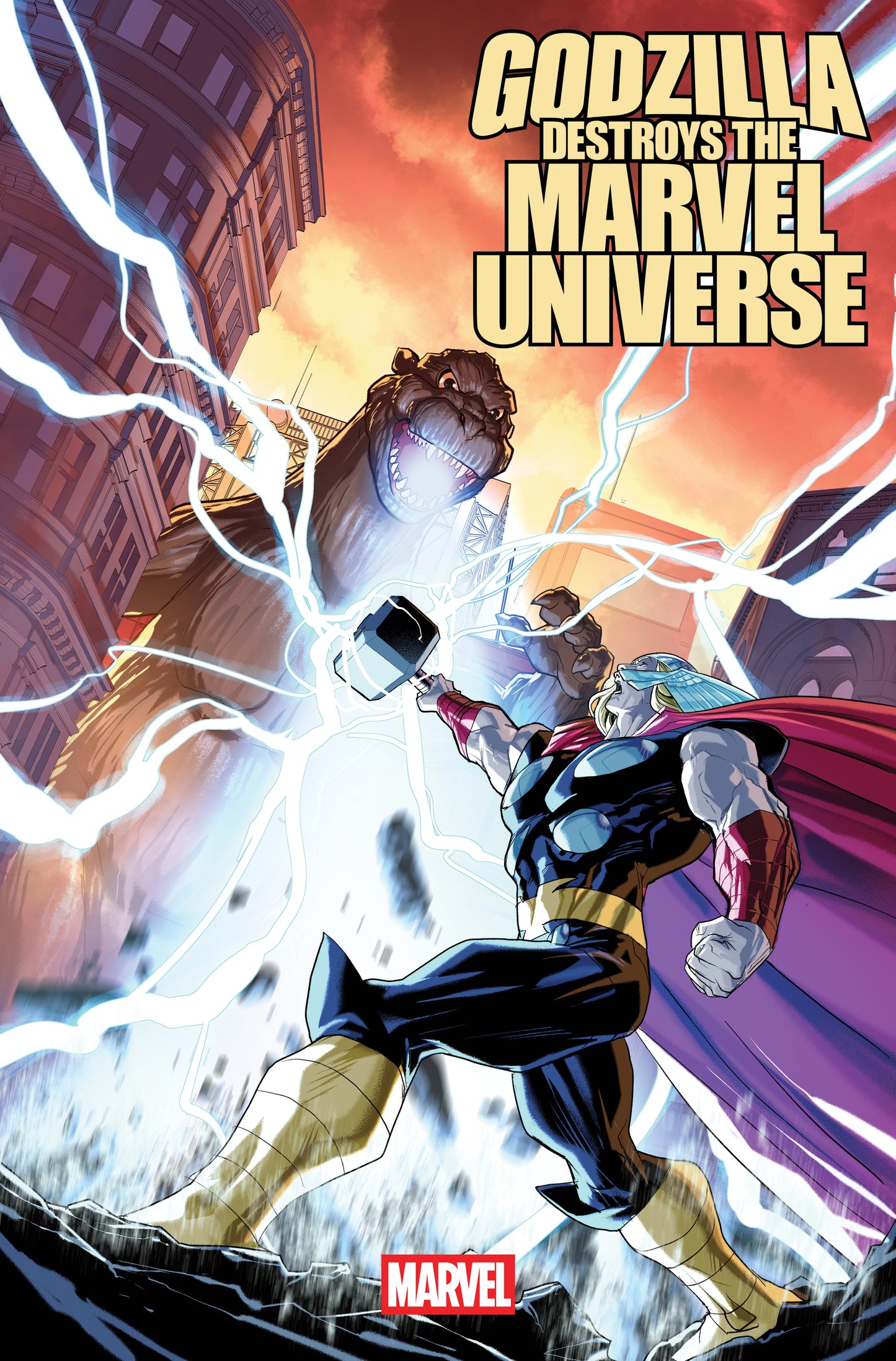 Godzilla Destroys The Marvel Universe #1 Pete Woods Variant