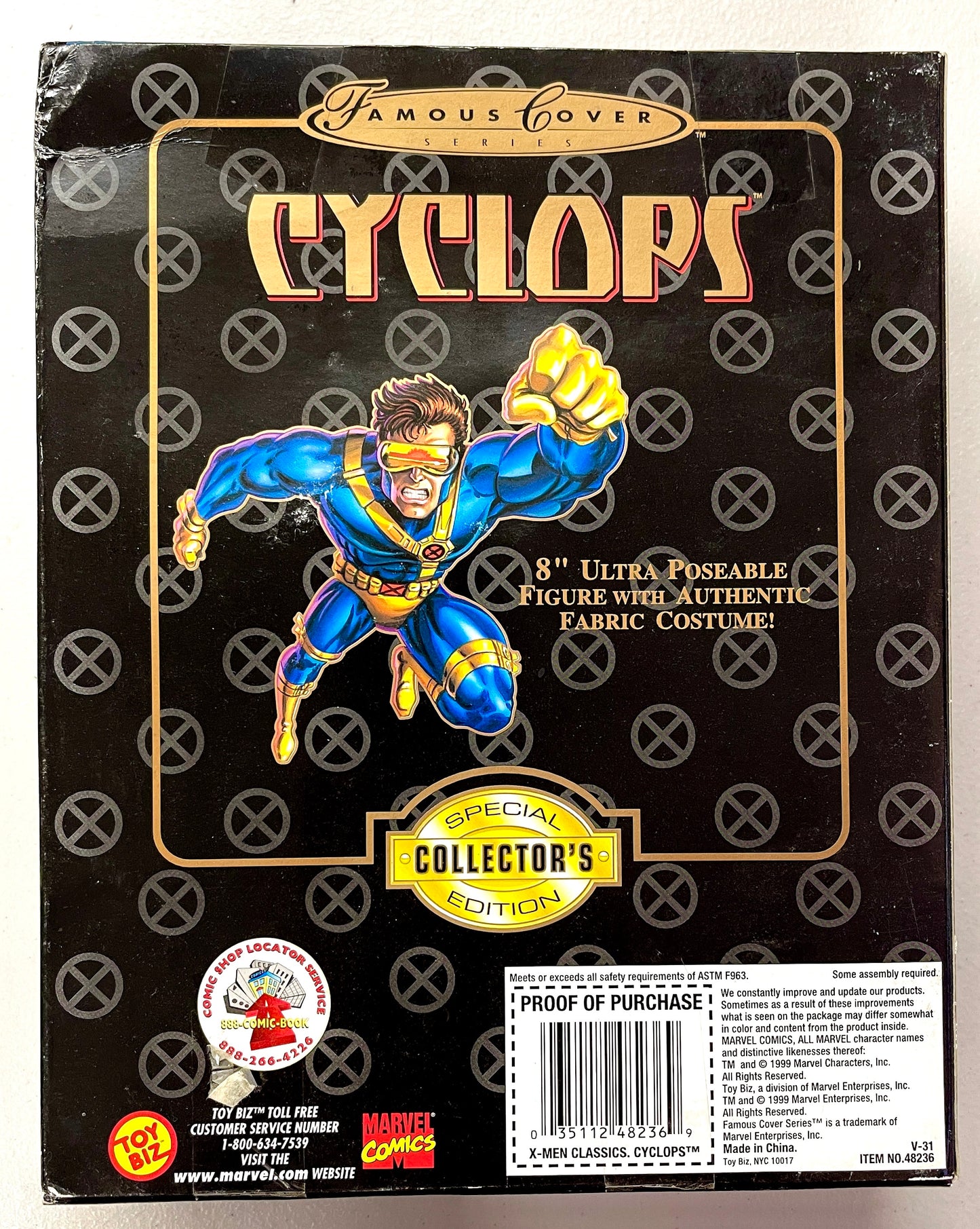 Toy Biz Cyclops 1993 Uncanny X‑Men 5″ Figure – Laser Light Eyes