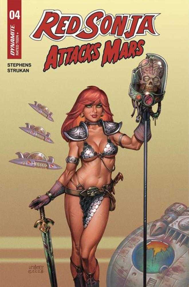 Red Sonja Attacks Mars #4 (Of 4) Cover A Joseph Micheal Linsner Polybagged Trading Card