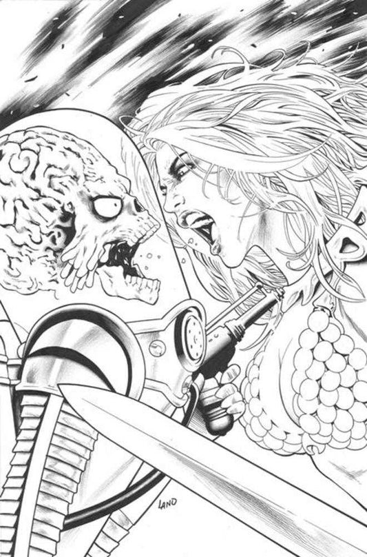 Red Sonja Attacks Mars #4 (Of 4) Cover F 1 in 10 Greg Land Line Art Full Art Variant