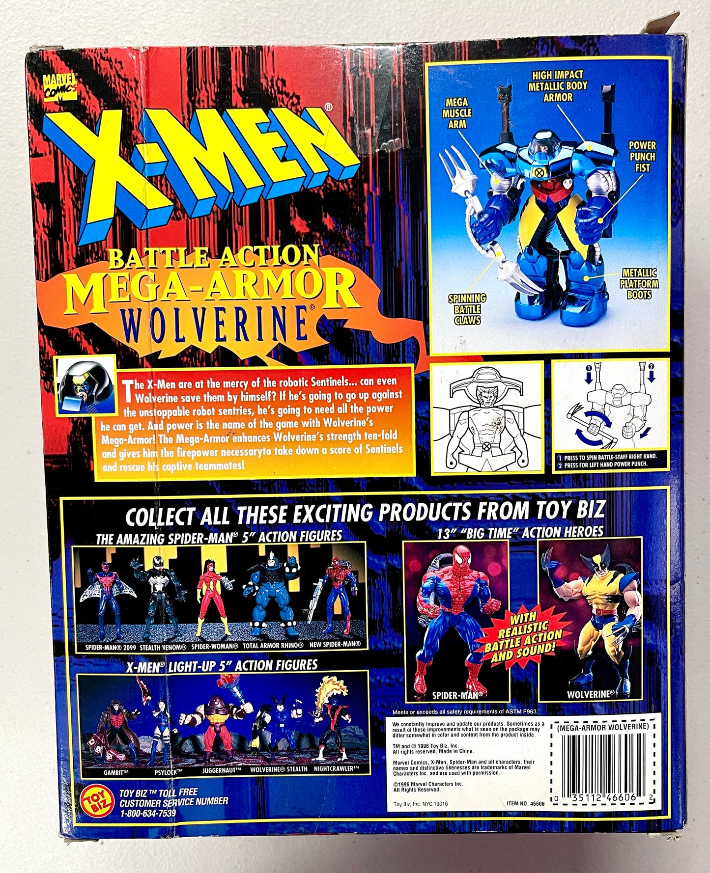 X-Men Battle Action Mega-Armor Wolverine – Toy Biz 1990s Collectible