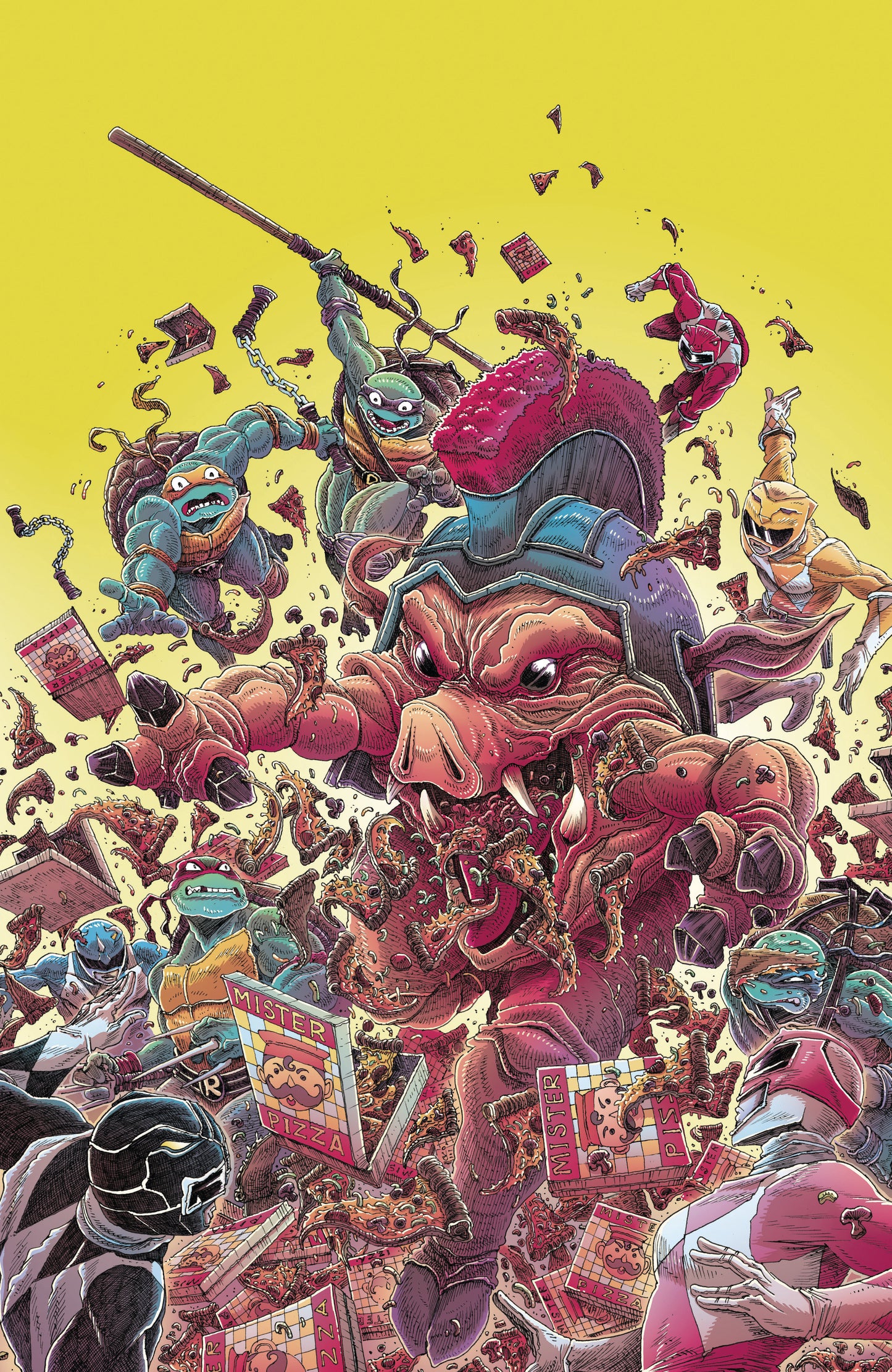 Mighty Morphin Power Rangers/ Teenage Mutant Ninja Turtles III #1 I 1 in 25 Variant Edition (Full Art, Stokoe)